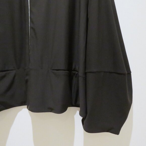 SYMPLI Cropped Lantern Jacket with Zip Front in Chocolate Brown Lagenlook NWT - Picture 3 of 13